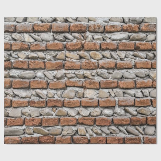 Braune Ziegelmauer Geschenkpapier (Flach)