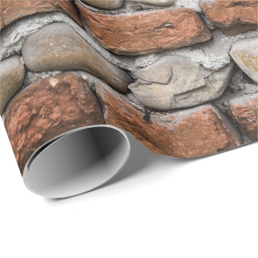 Braune Ziegelmauer Geschenkpapier (Rolleneckpunkt)