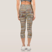 Braune Ziegelmauer - Neuartiges Design Capri Leggings (Rückseite)