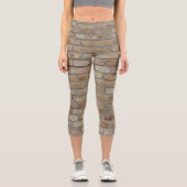 Braune Ziegelmauer - Neuartiges Design Capri Leggings (Vorderseite)