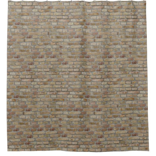 Braune Ziegelmauer - Neuartiges Design Duschvorhang (Vorderseite)
