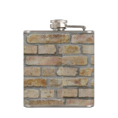 Braune Ziegelmauer - Neuartiges Design Flachmann (Rückseite)
