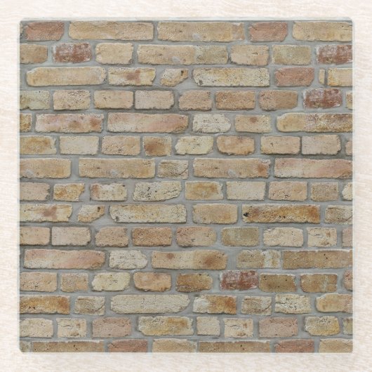 Braune Ziegelmauer - Neuartiges Design Glasuntersetzer (Vorderseite)