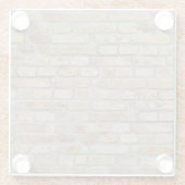Braune Ziegelmauer - Neuartiges Design Glasuntersetzer (Rückseite)