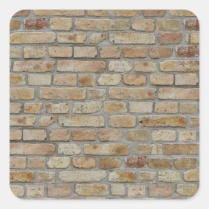 Braune Ziegelmauer - Neuartiges Design Quadratischer Aufkleber