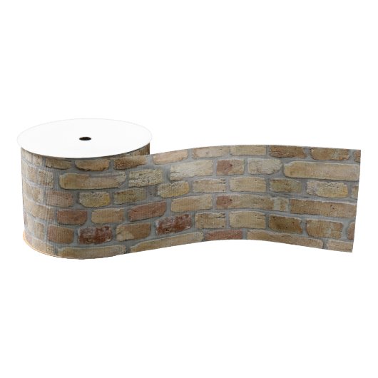 Braune Ziegelmauer - Neuartiges Design Ripsband (Spule)