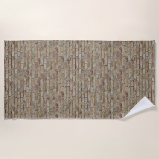 Braune Ziegelmauer - Neuartiges Design Strandtuch (Vorderseite)