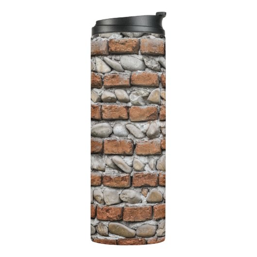 Braune Ziegelmauer Thermosbecher (Nach links gedreht)