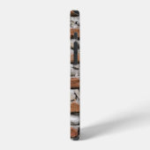 Braune Ziegelwand iPhone Hülle (Linke Seite)