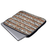 Braune Ziegelwand Laptopschutzhülle (Vorne Knopf)