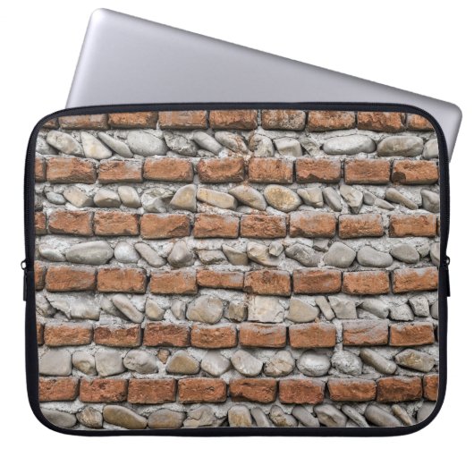 Braune Ziegelwand Laptopschutzhülle (Vorderseite)