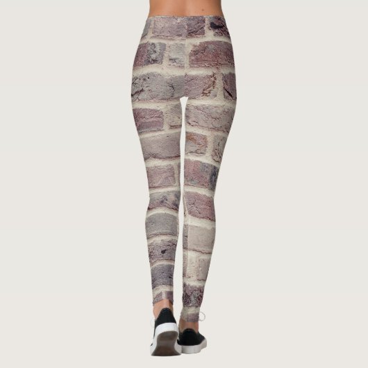 Braune Ziegelwand Leggings (Rückseite)