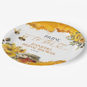 Bräune zu sein | Aquarellfarbenes Brautparty Pappteller (Schrägansicht)