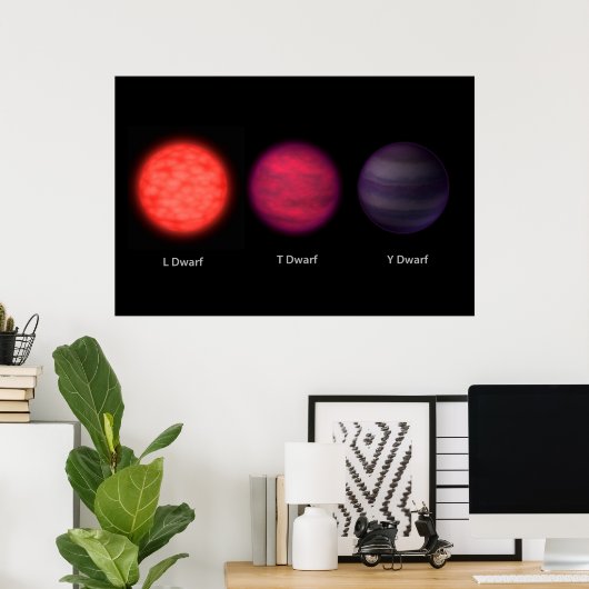 Braune Zwerge, wie sie von einem Interstellar-Reis Poster (Heimbüro)