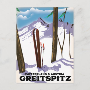 Brauneck Bayern, Deutschland Skiposter Postkarte