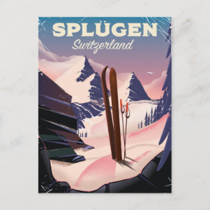 Brauneck Bayern, Deutschland Skiposter Postkarte