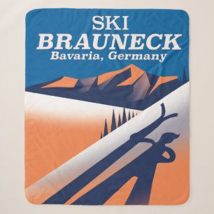 Brauneck Bayern, Vintage-Skiplakat. Sherpadecke