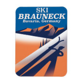 Brauneck Bayern, Vintages Skiposter. Magnet (Vertikal)