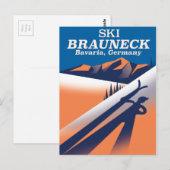 Brauneck Bayern, Vintages Skiposter. Postkarte (Vorne/Hinten)