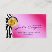 Bräunen der Visitenkarte Rosa blonde Frau (Rückseite)