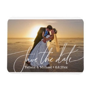 Bräunen und Bräutigam am Strand, Save the Date, na Magnet