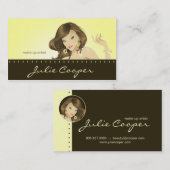 Bräunende Visitenkarte-gelbe Frau Visitenkarte (Vorne/Hinten)