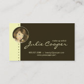 Bräunende Visitenkarte-gelbe Frau Visitenkarte (Rückseite)
