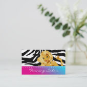 Bräunender Visitenkarteroter rosa blonder Zebra Visitenkarte (Stehend Vorderseite)