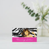 Bräunendes Visitenkartezebra-Frauen-dunkles Rosa Visitenkarte (Stehend Vorderseite)