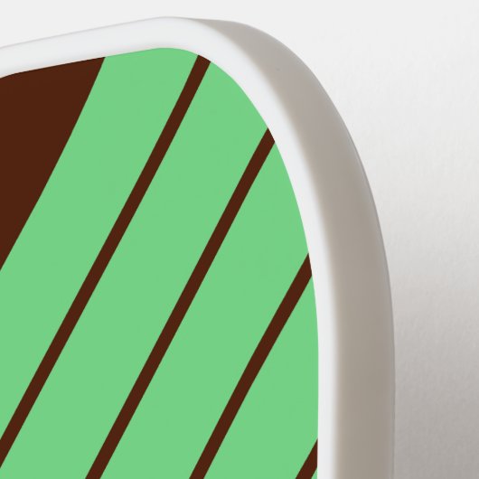 Brauner 70er 80er Klassischer Retro Streifen Pickleball Schläger (Linke Seite)