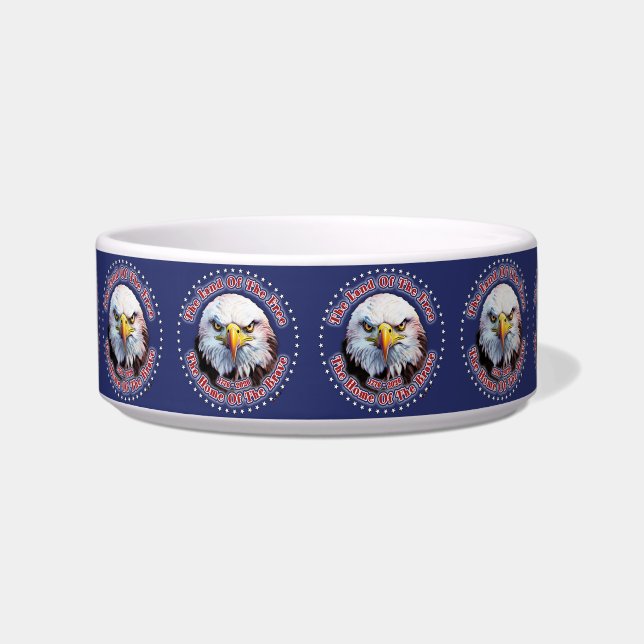 Brauner Adler Mehrfachdesign Blaue Hintergrund Napf (Vorderseite)