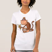 Brauner Affe mit Bananen-T - Shirt (Vorderseite)