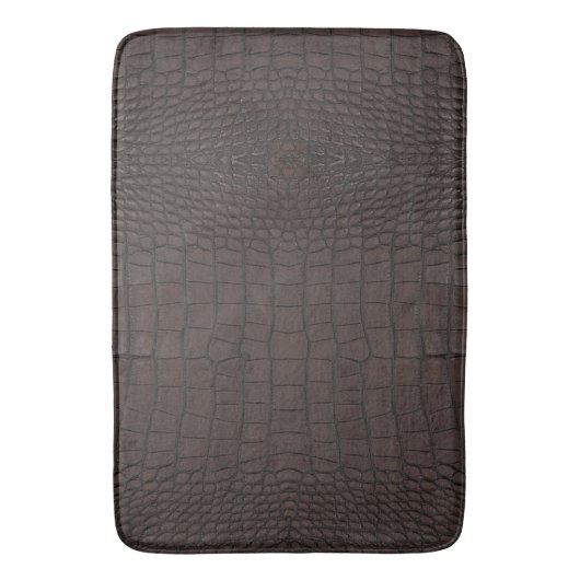 Brauner Alligator Textur Print Badematte (Vorderseite Vertikal)