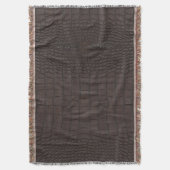 Brauner Alligator Textur Print Decke (Vorderseite Vertikal)
