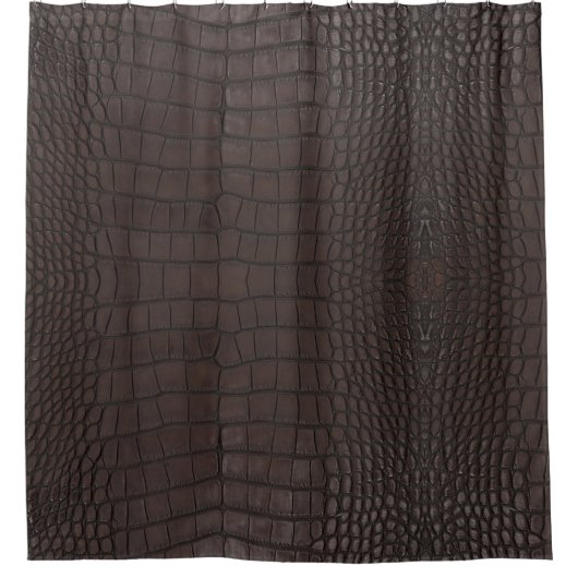 Brauner Alligator Textur Print Duschvorhang (Vorderseite)