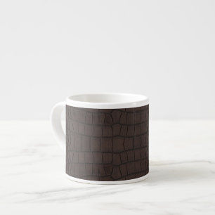 Brauner Alligator Textur Print Espressotasse