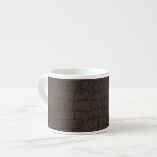 Brauner Alligator Textur Print Espressotasse (Vorderseite Links)