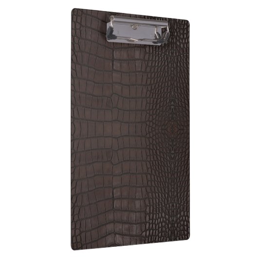 Brauner Alligator Textur Print Klemmbrett (Rechts)