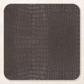 Brauner Alligator Textur Print Rechteckiger Pappuntersetzer (Vorderseite)