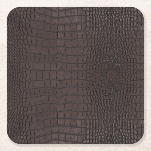 Brauner Alligator Textur Print Rechteckiger Pappuntersetzer (Vorderseite)