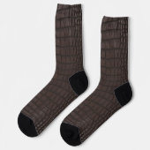 Brauner Alligator Textur Print Socken (Linkes Detail)