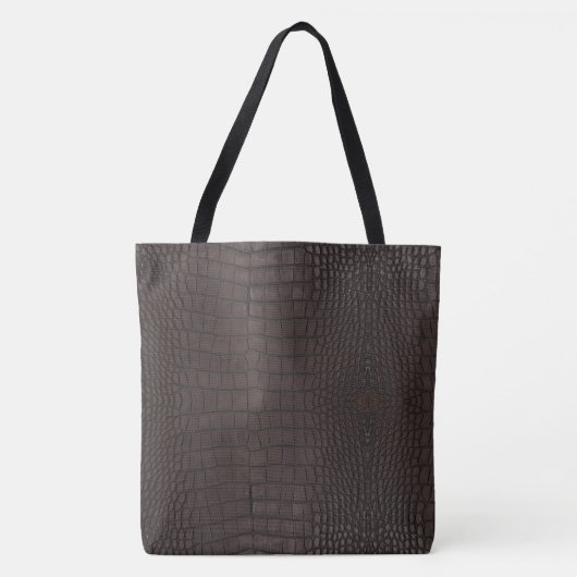 Brauner Alligator Textur Print Tasche (Vorderseite)