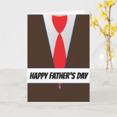 Brauner Anzug Rote Krawatte Vater Tag Karte (Gelbe Blume)