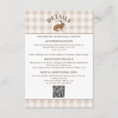 Brauner Aquarell-Hase auf beigem Gingham-Rostlook Begleitkarte (Vorderseite)