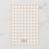 Brauner Aquarell-Hase auf beigem Gingham-Rustikale Begleitkarte (Rückseite)