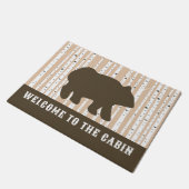 Brauner Bär Birch Bäume Rustikale Lodge Hütte Fußmatte (Schrägansicht)