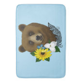 Brauner Bär Blüten Feather Badematte (Vorderseite Vertikal)
