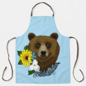 Brauner Bär Blüten Feather Schürze (Vorderseite)
