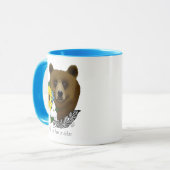 Brauner Bär Blüten Feather Tasse (Vorderseite Links)
