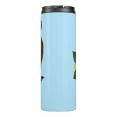 Brauner Bär Blüten Feather Thermosbecher (Rückseite)